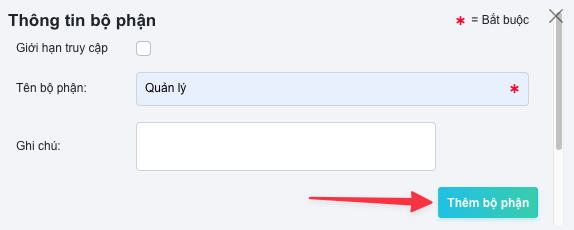 Tạo phân quyền mới - Phần mềm quản lý bán hàng online S3