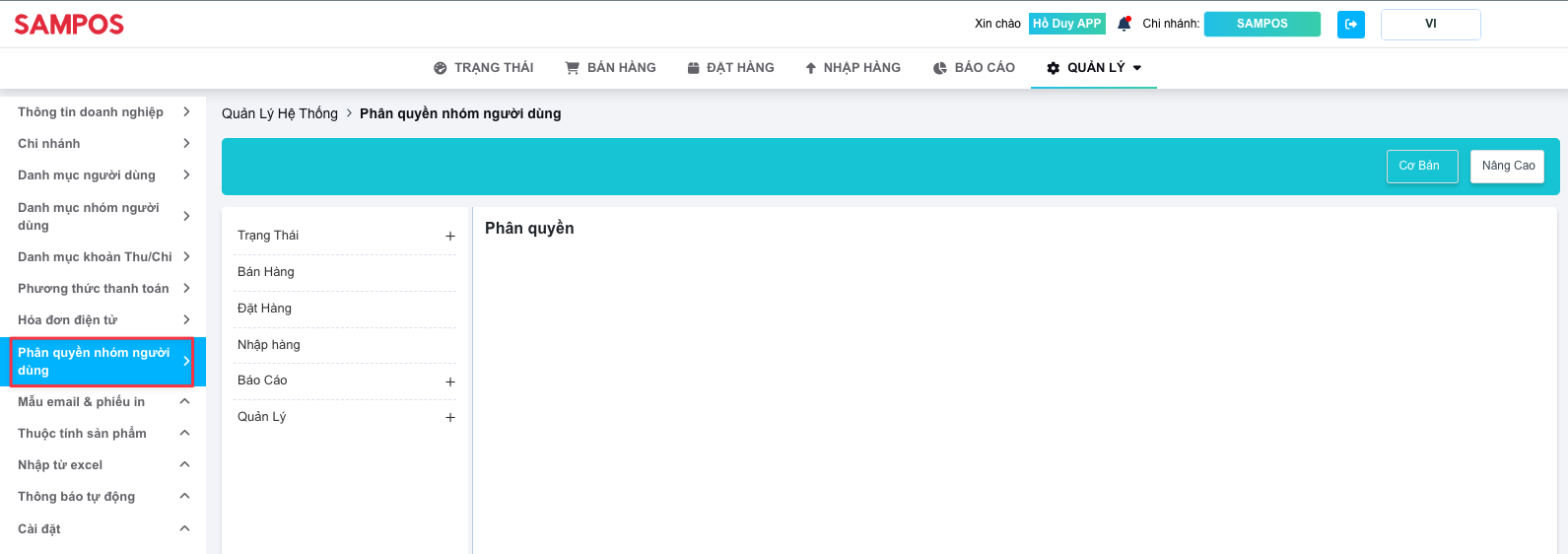 Tạo phân quyền mới - Phần mềm quản lý bán hàng online S3